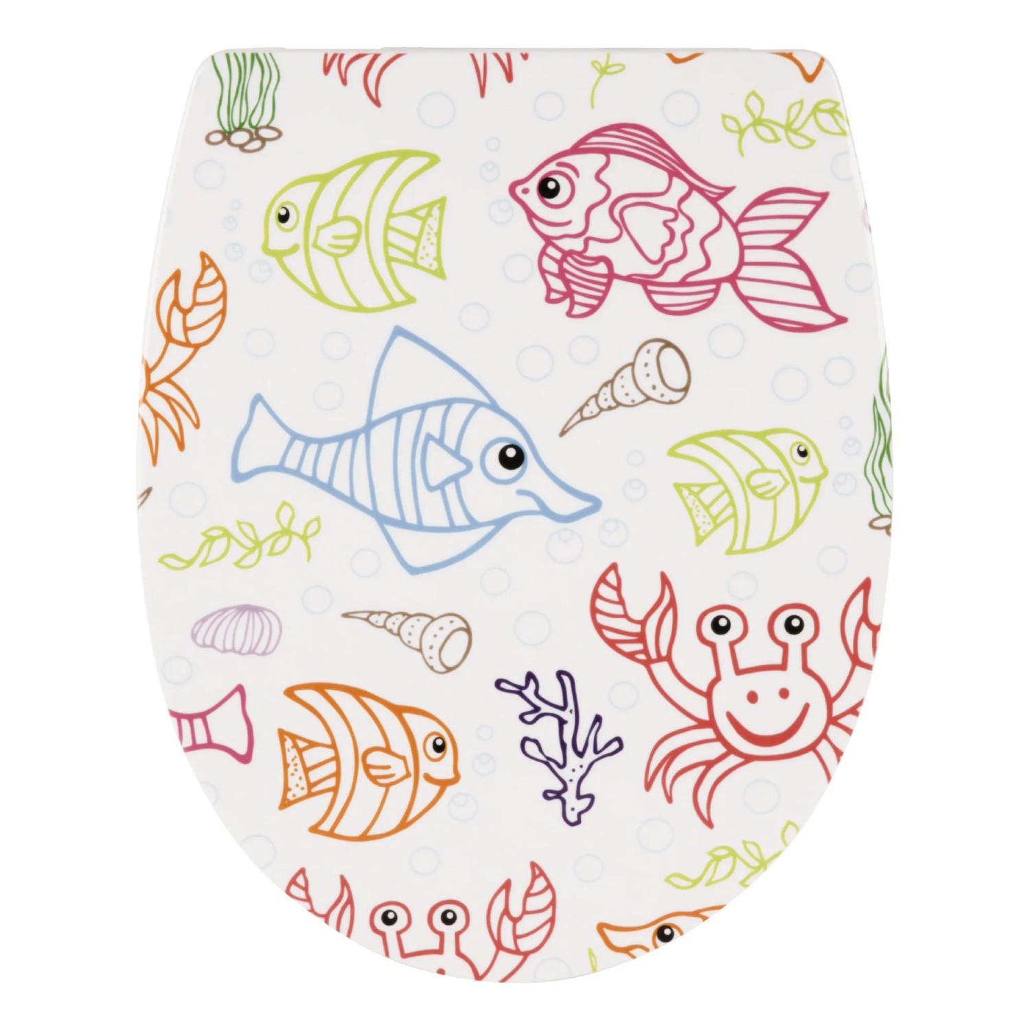 Sitzplatz WC-Sitz Motiv Happy Fishes mit Absenkautomatik