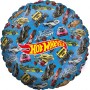 Party Factory Folienballon Hot Wheels, rund, Ø 42cm, bunt mit Hot-Wheels-Motiven.
