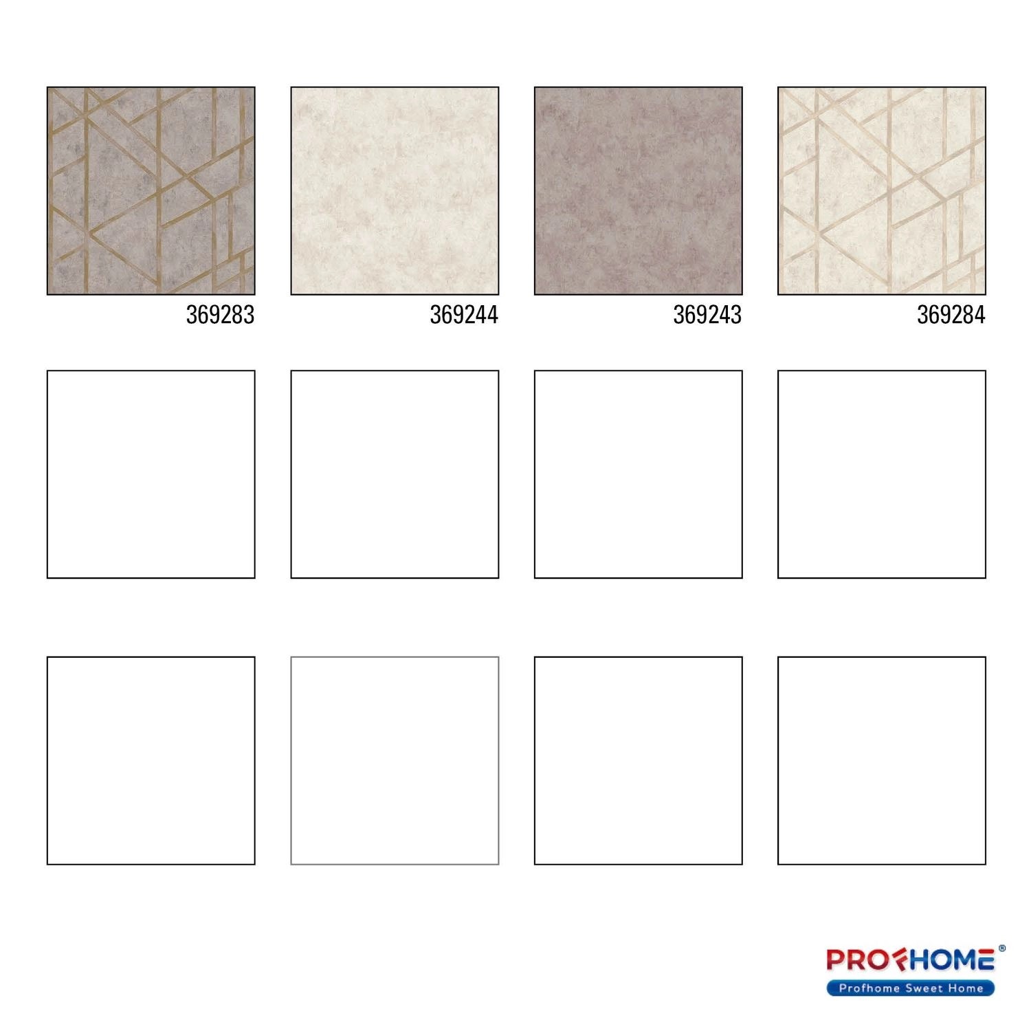 Muster der PROFHOME Grafik Tapete 369283-GU, geometrisch, schimmernd, Gold, Beige, Grau.