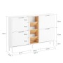 Weißer SoBuy Schuhschrank mit 4 Klappen und 3 Bambusfächern. Schmaler Schuhkipper (126x85x19cm) für Flur.