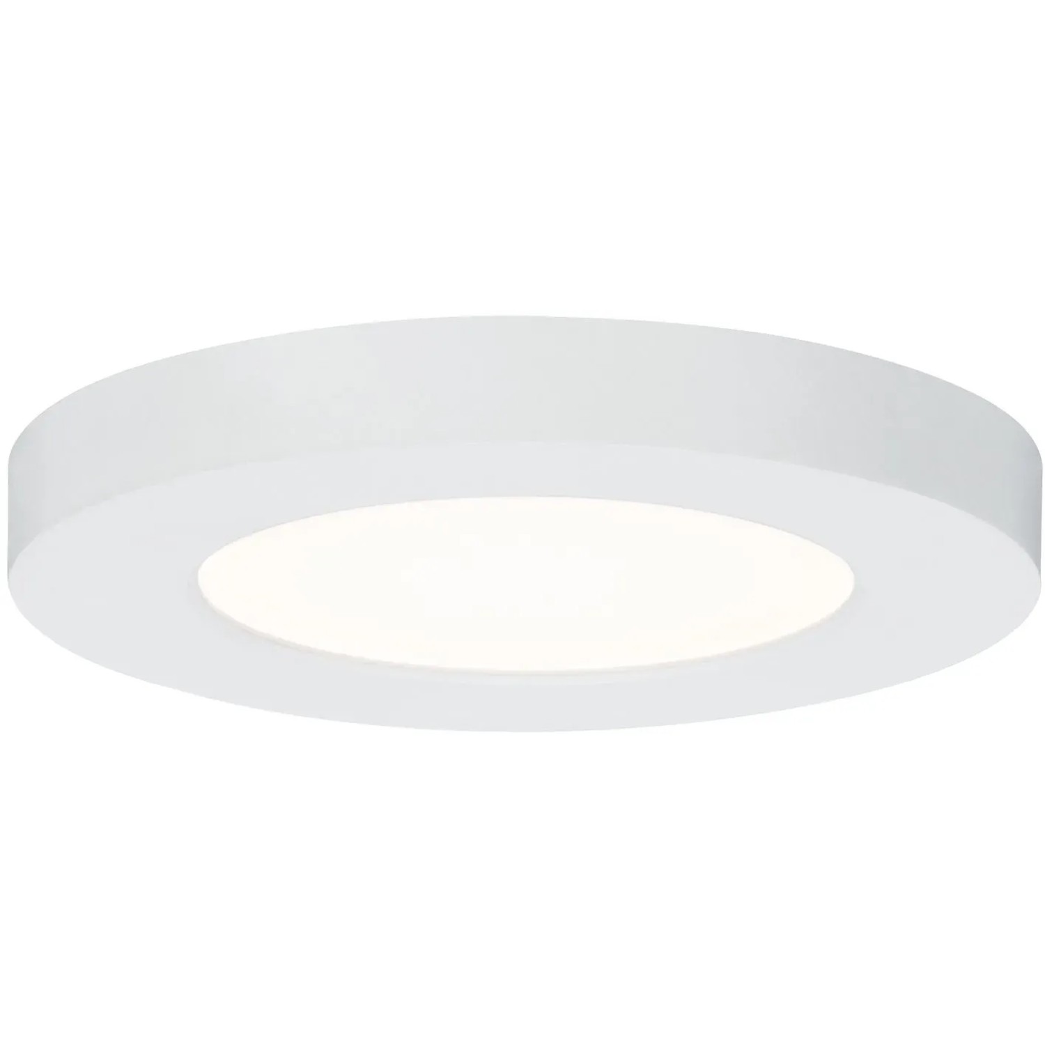 Rundes, weißes Paulmann LED-Einbaupanel Cover-it, 6W, für Deckenmontage.