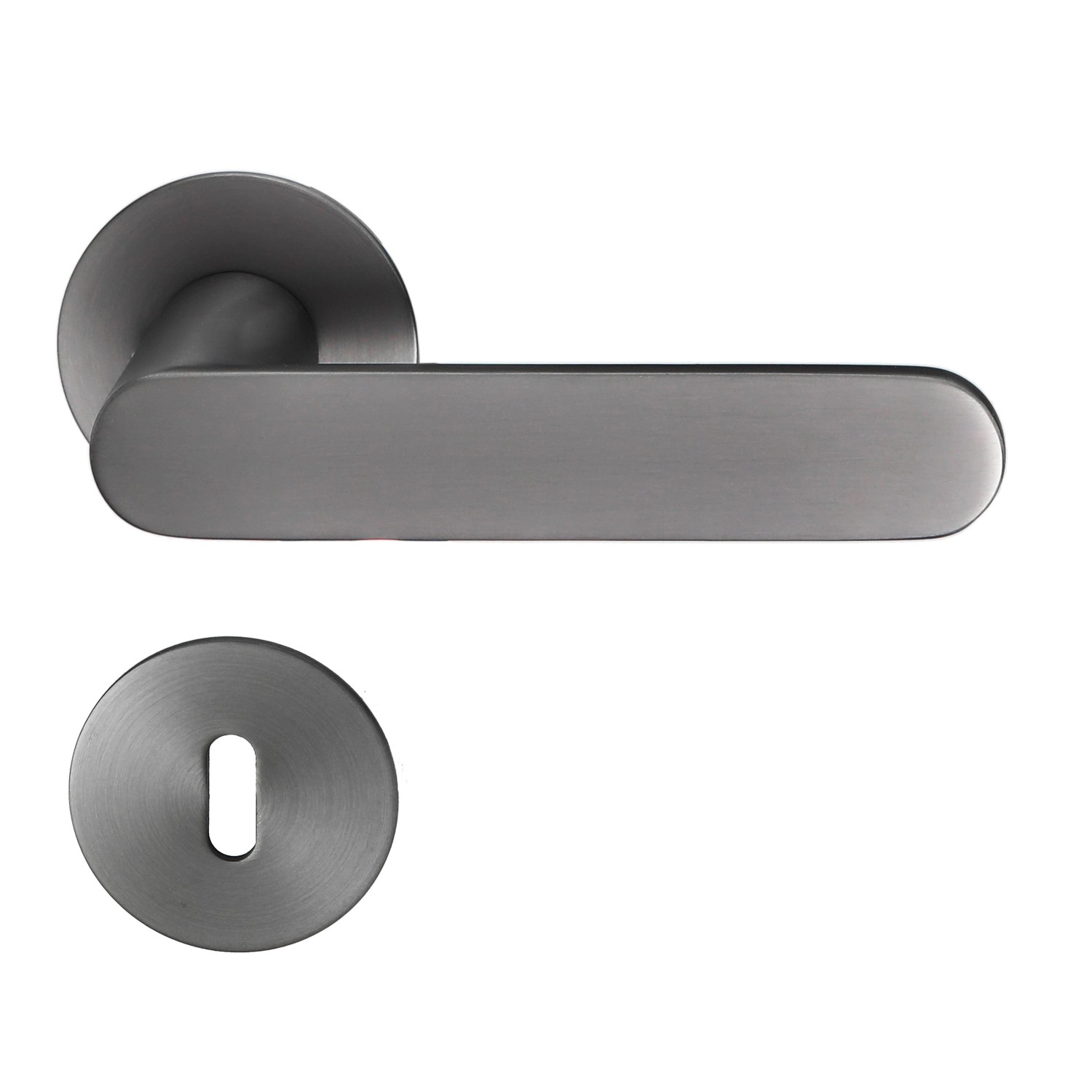 MeinTürgriff Drückergarnitur Georgetown Flachrosette Samtgrau Türdrücker BB günstig online kaufen