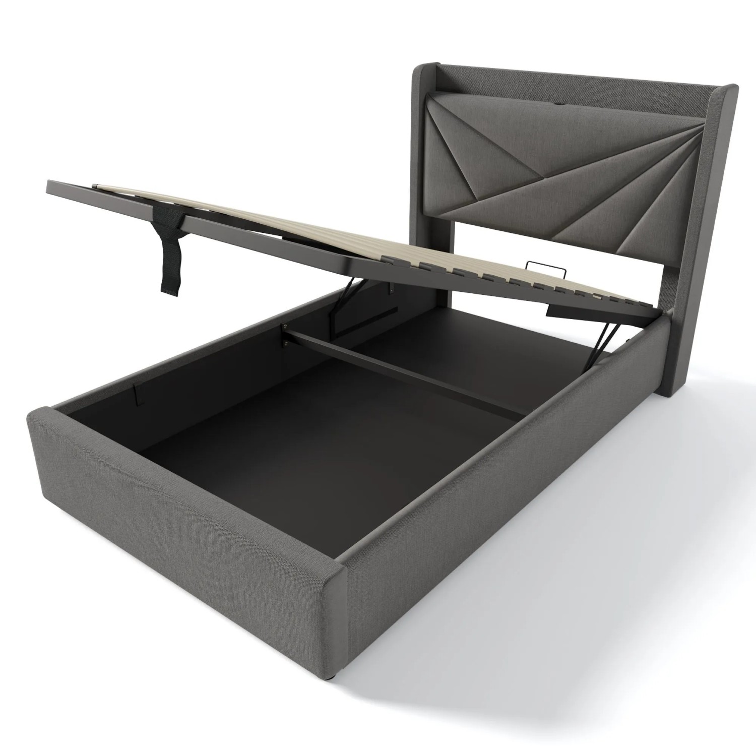 Merax Polsterbett 90x200 Beige Mit Stauraum USB-C Kopfteil