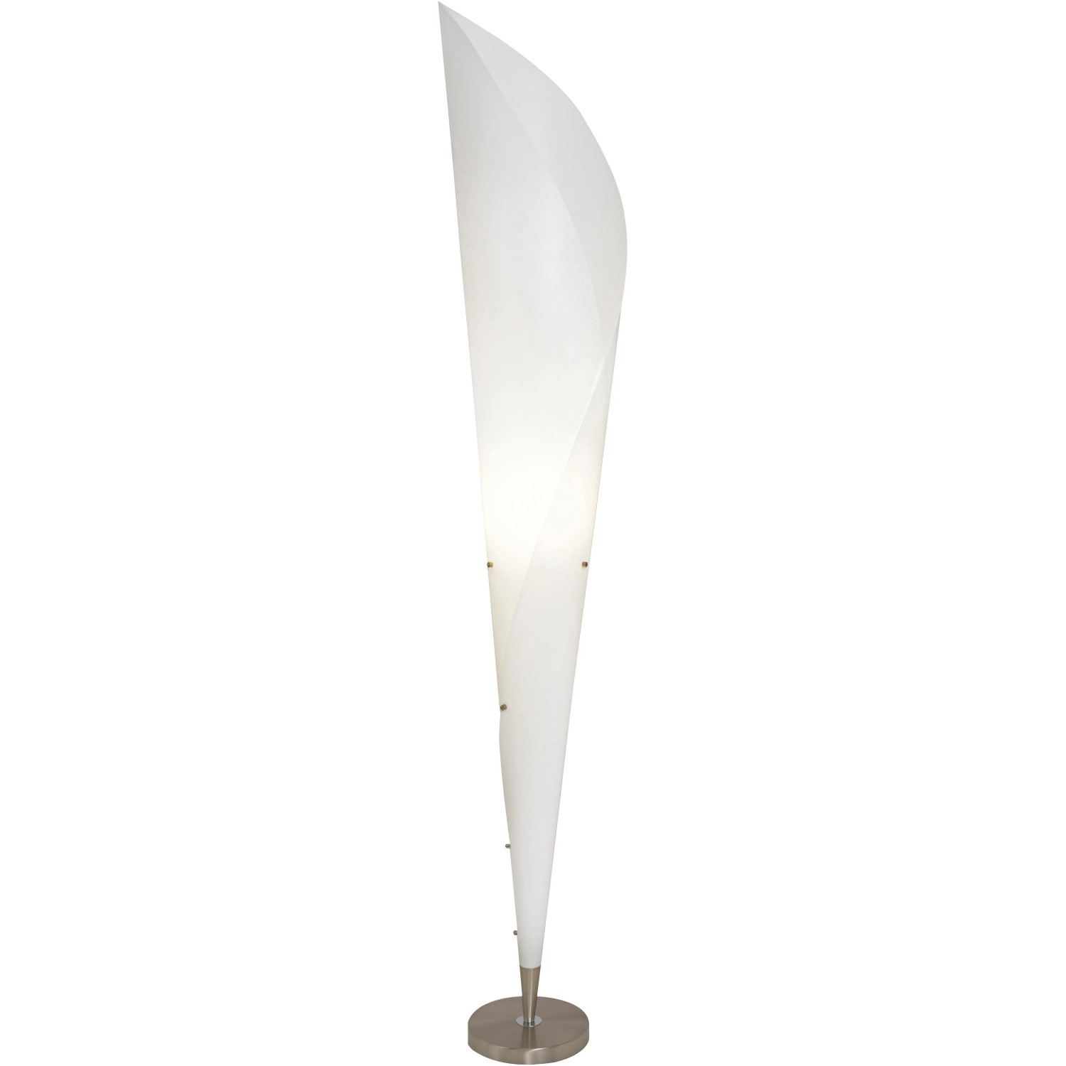 Weiße Näve Stehleuchte Tulip im Design einer Tulpe, Stahlfuß, Höhe 162cm.