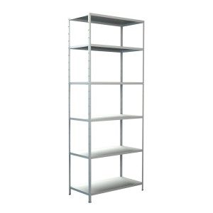 Weißes Schulte Steckregal, 250x100x50 cm, mit 6 Böden. Ideal für Lagerung und Ordnung.