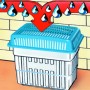 Wenko Raumentfeuchter Set, grau-blauer Behälter mit Granulat und Tropfen-Illustration.