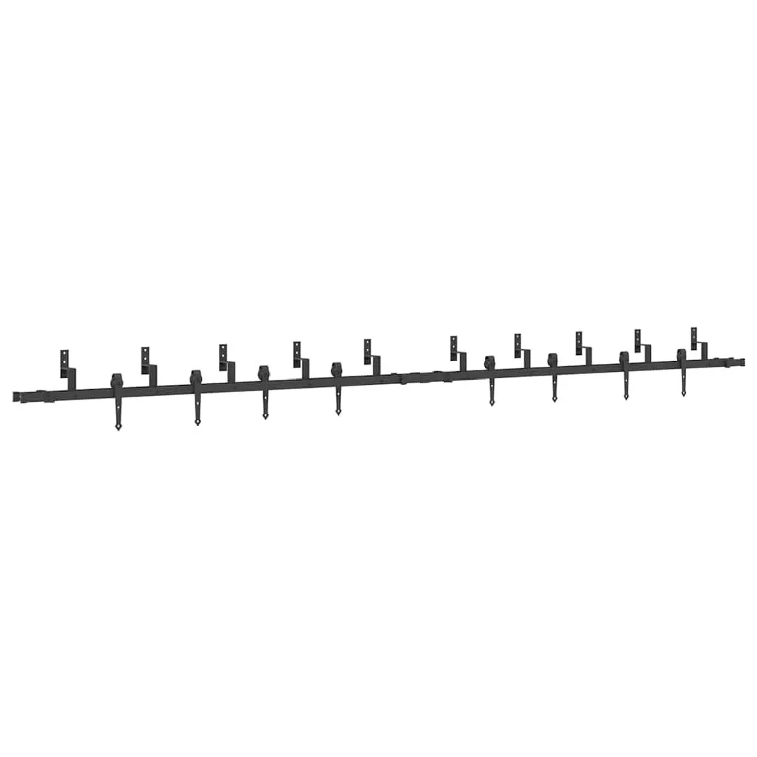 vidaXL Schiebetürbeschlag-Set 427 cm Stahl Schwarz 3295746
