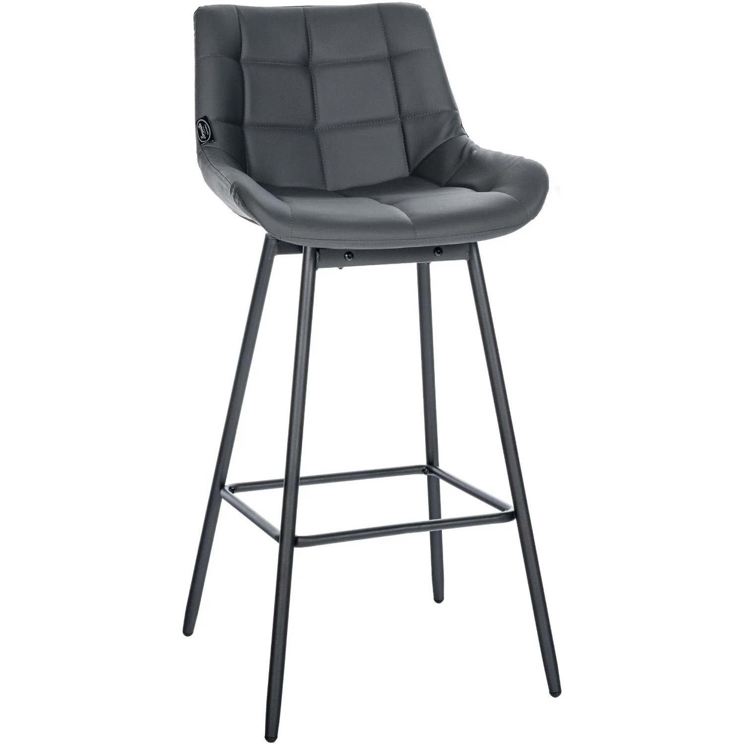 DELUKE Barhocker VISEN Kunstleder Grau 49x56x105cm Barstuhl Mit Lehne Drehbar Tresenhocker Tresenstuhl
