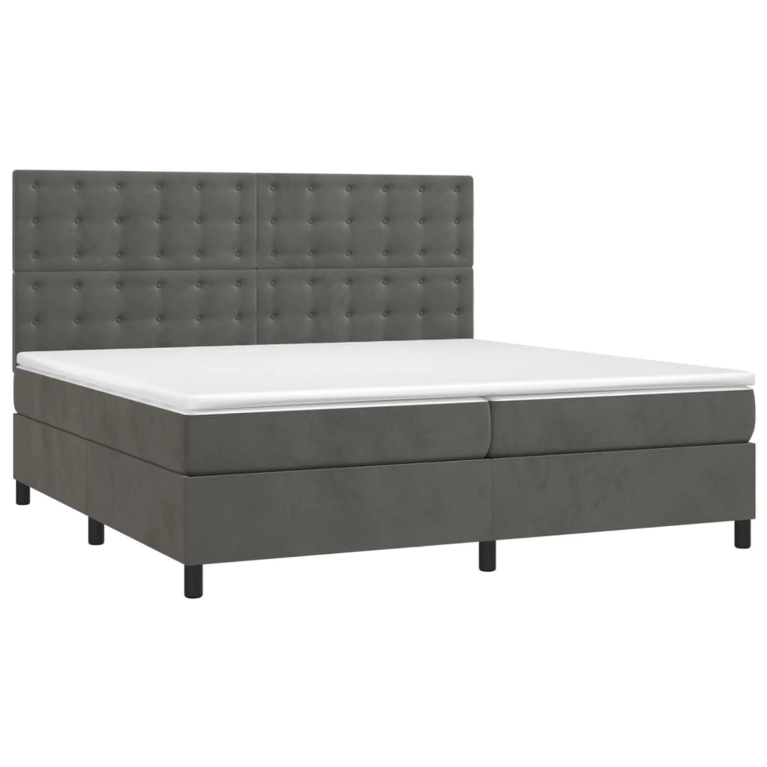 vidaXL Boxspringbett mit Matratze & LED Dunkelgrau 200x200 cm Samt 3136384 günstig online kaufen