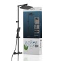 Schütte Überkopf-Brauseset Trento, Thermostat, Schwarz Matt: Regendusche und Handbrause im Set.