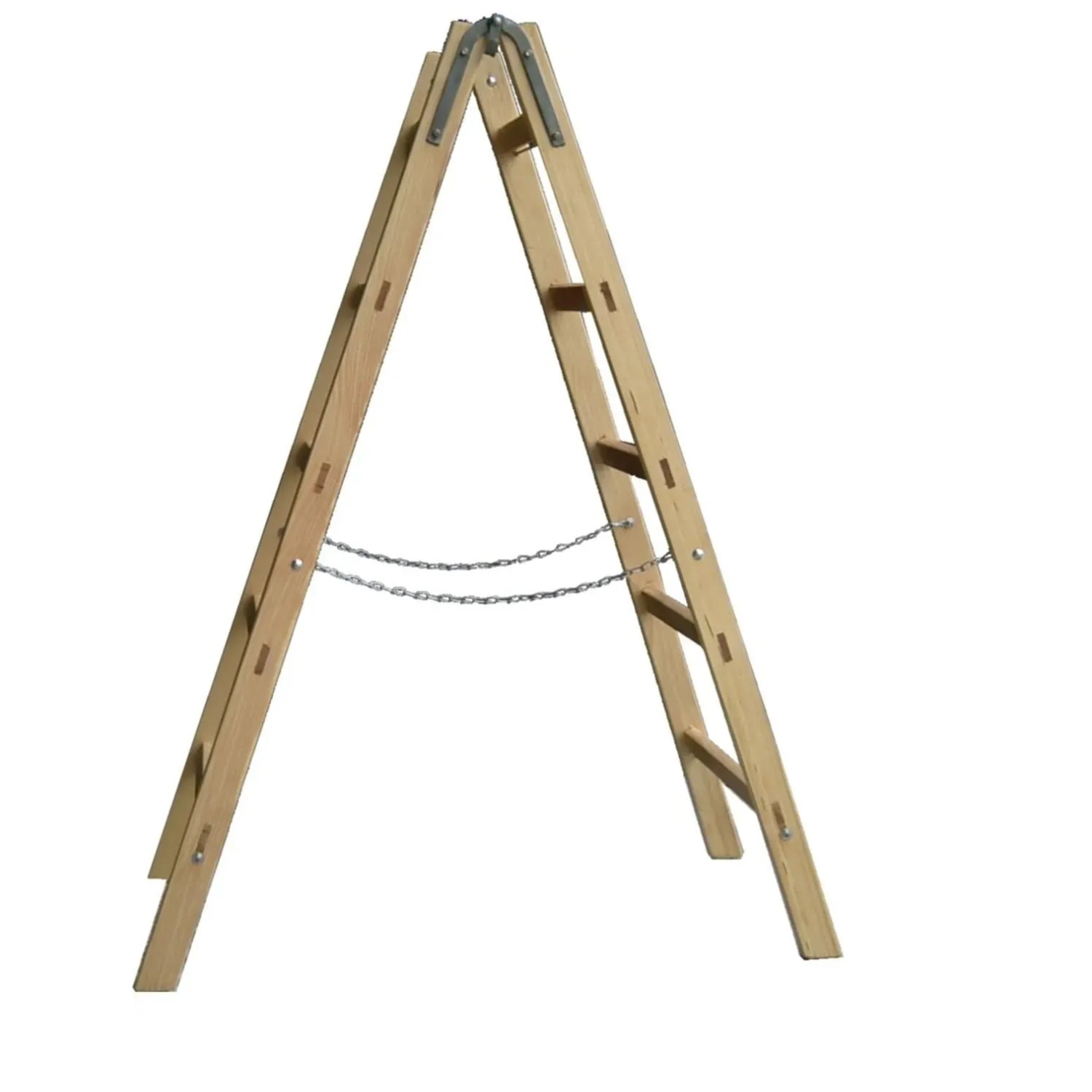 PROREGAL Sprossenstehleiter Made in Germany 2 x 17 Sprossen 4,9 m Länge Eimerhaken Holzleiter Klappleiter