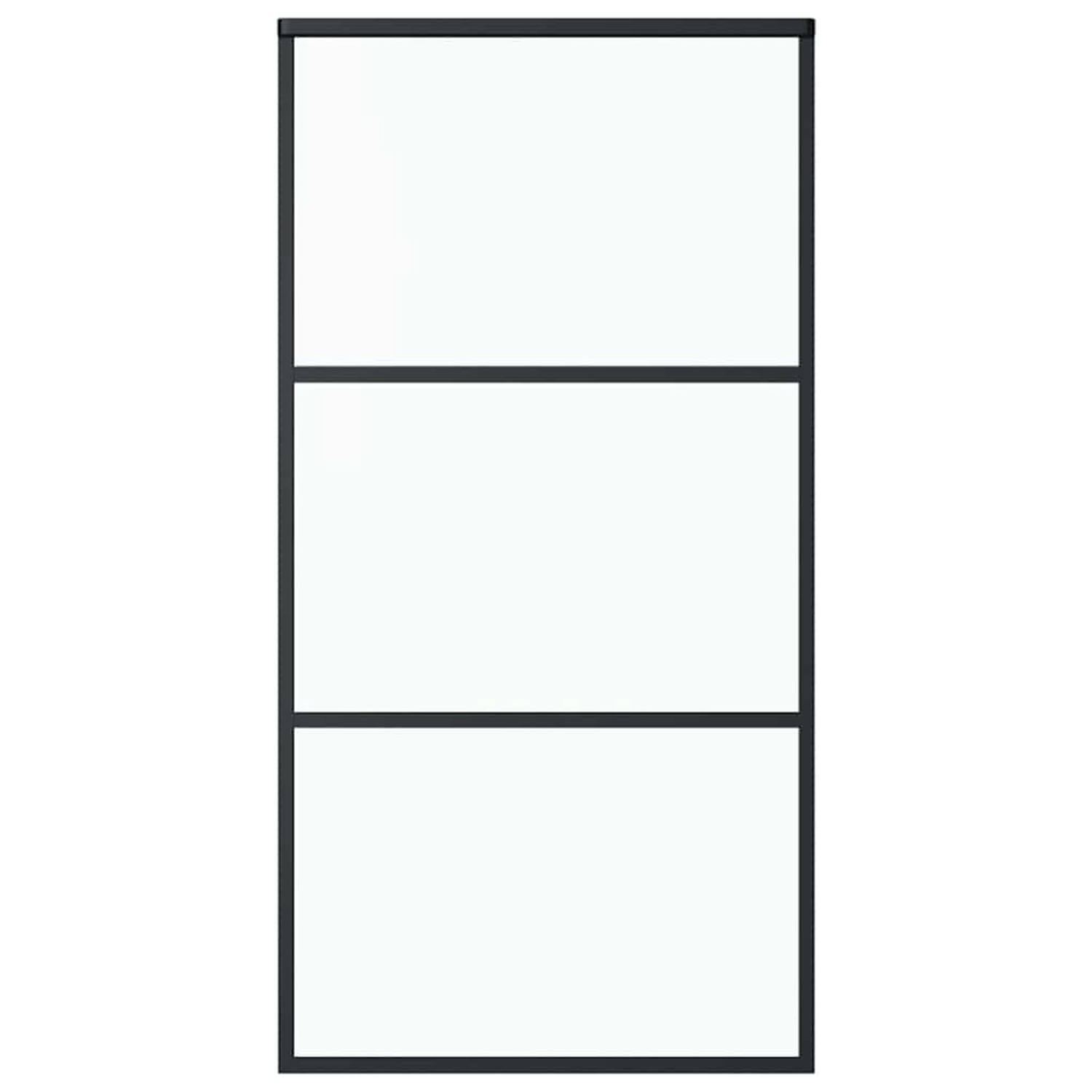 vidaXL Schiebetür ESG-Glas und Aluminium 102x205 cm Schwarz 151010
