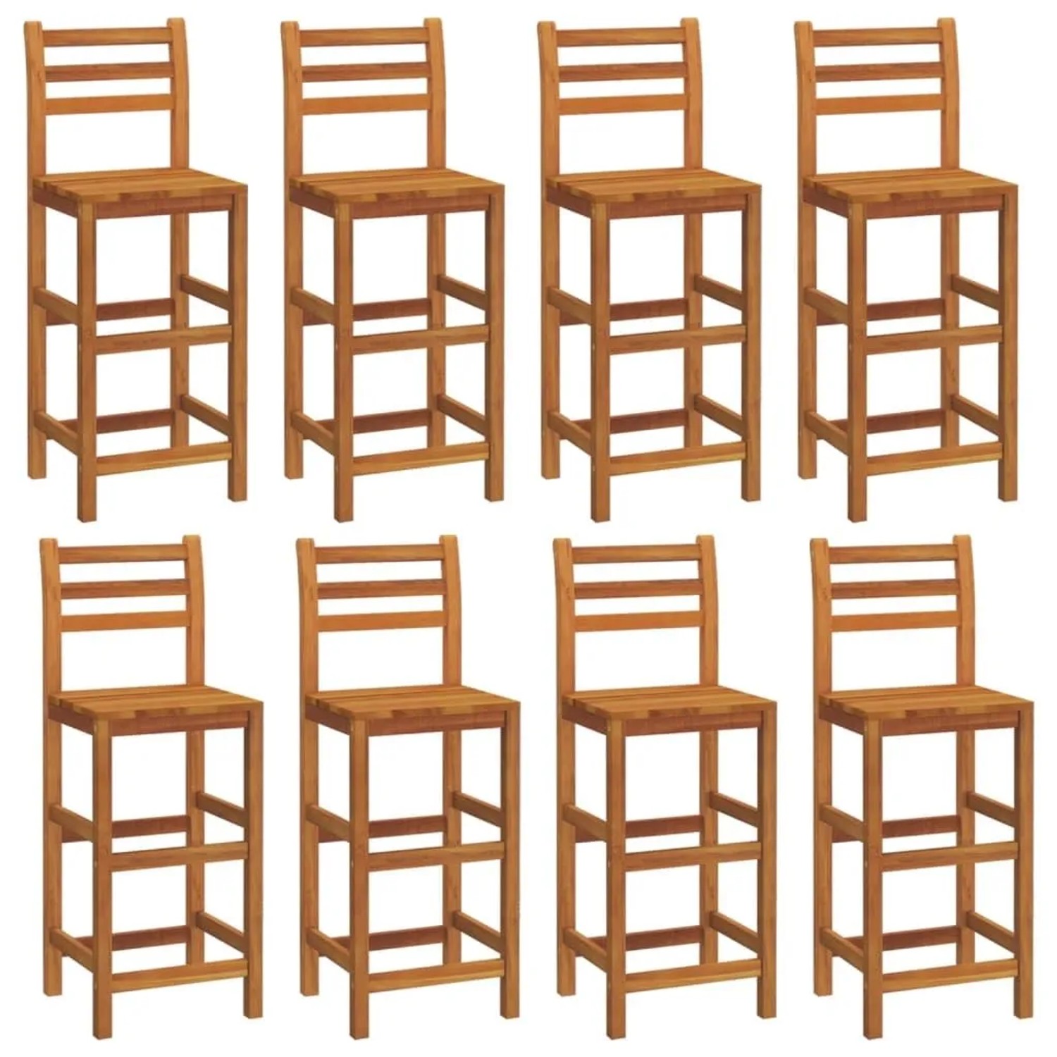 vidaXL Barhocker 8 Stk Massivholz Akazie 3115988