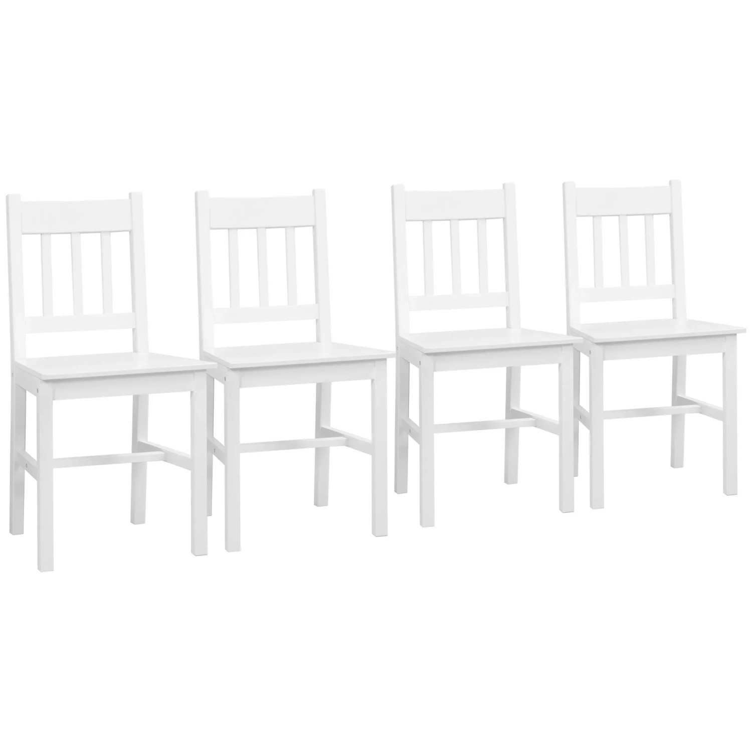HOMCOM 4er Set Küchenstuhl mit Rückenlehne
