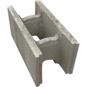 Grauer Schalungsstein/Mauerstein (50x25x24 cm) für Mauern, Stützwände und Fundamente.