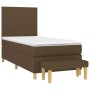 Dunkelbraunes vidaXL Boxspringbett (80x200 cm) mit Matratze und Bank.
