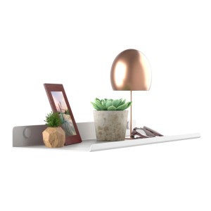 Weißes SOTECH Design Wandregal HOVER-IV aus Stahl, 350x130mm, für Wandmontage. Ideal als Ablage für Deko.