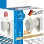 Schwaiger Single LNB Sun Protect, hellgrau, in Produktverpackung mit Garantiehinweis.