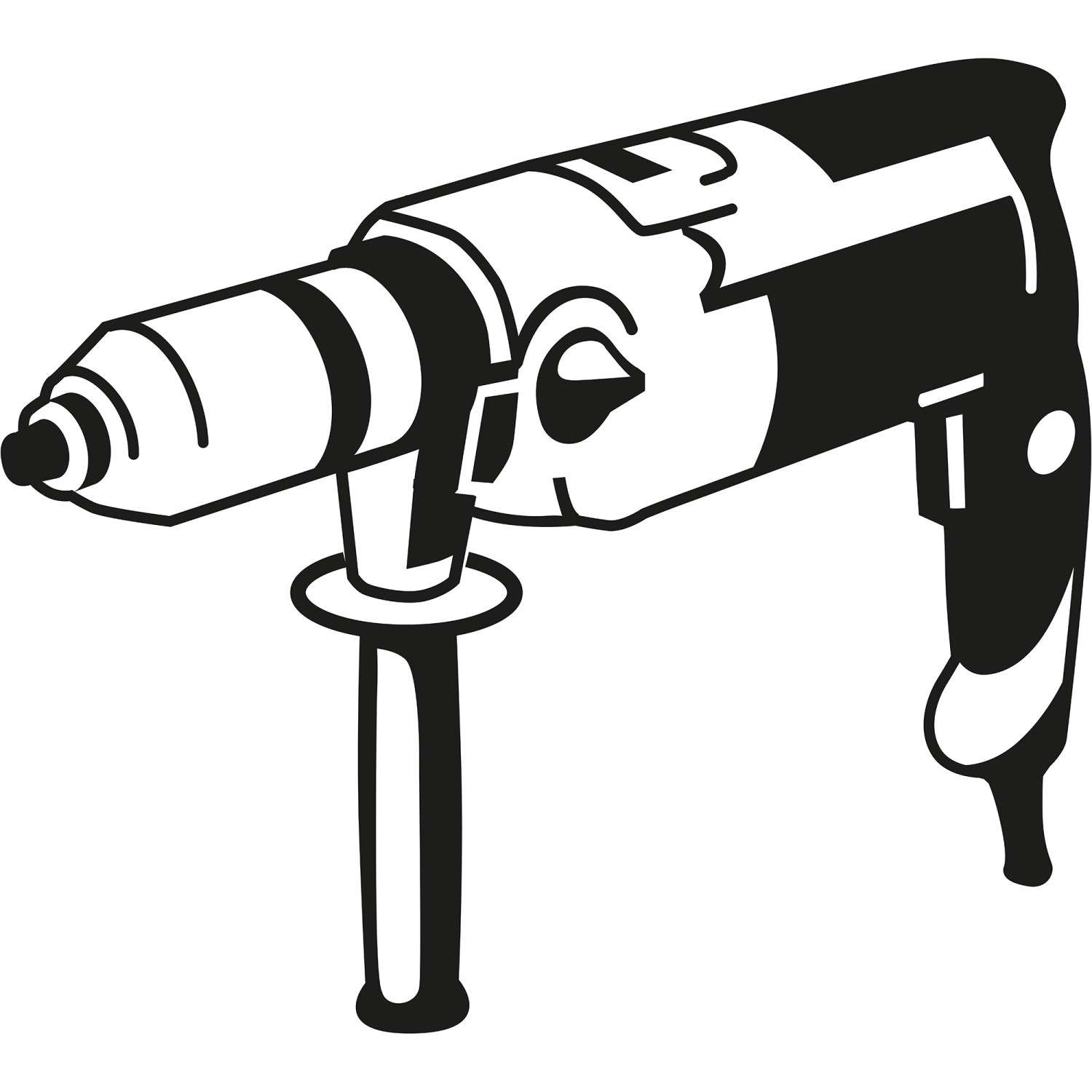 Schwarz-weiße Illustration eines Bohrers Bosch Expert Hard Keramik Mixed Bohrer-Set Hex-9.