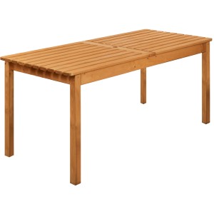 Rechteckiger Wilk Gartentisch WESTERLAND aus Holz in Honigbraun, 165x73 cm.