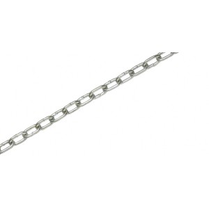 Verzinkte Rundstahlkette, kurzgliedrig, 5 mm, als Meterware.