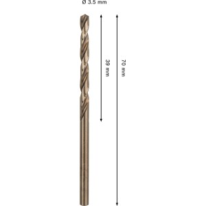 Bosch Spiralbohrer Pro Stainless Steel HSS-Co, 3,5 mm, für Metallarbeiten.