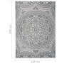 Blauer vidaXL Outdoor-Teppich Flachgewebe 140x200 cm mit detailreichem Mandala-Muster. Robuster PP-Teppich.