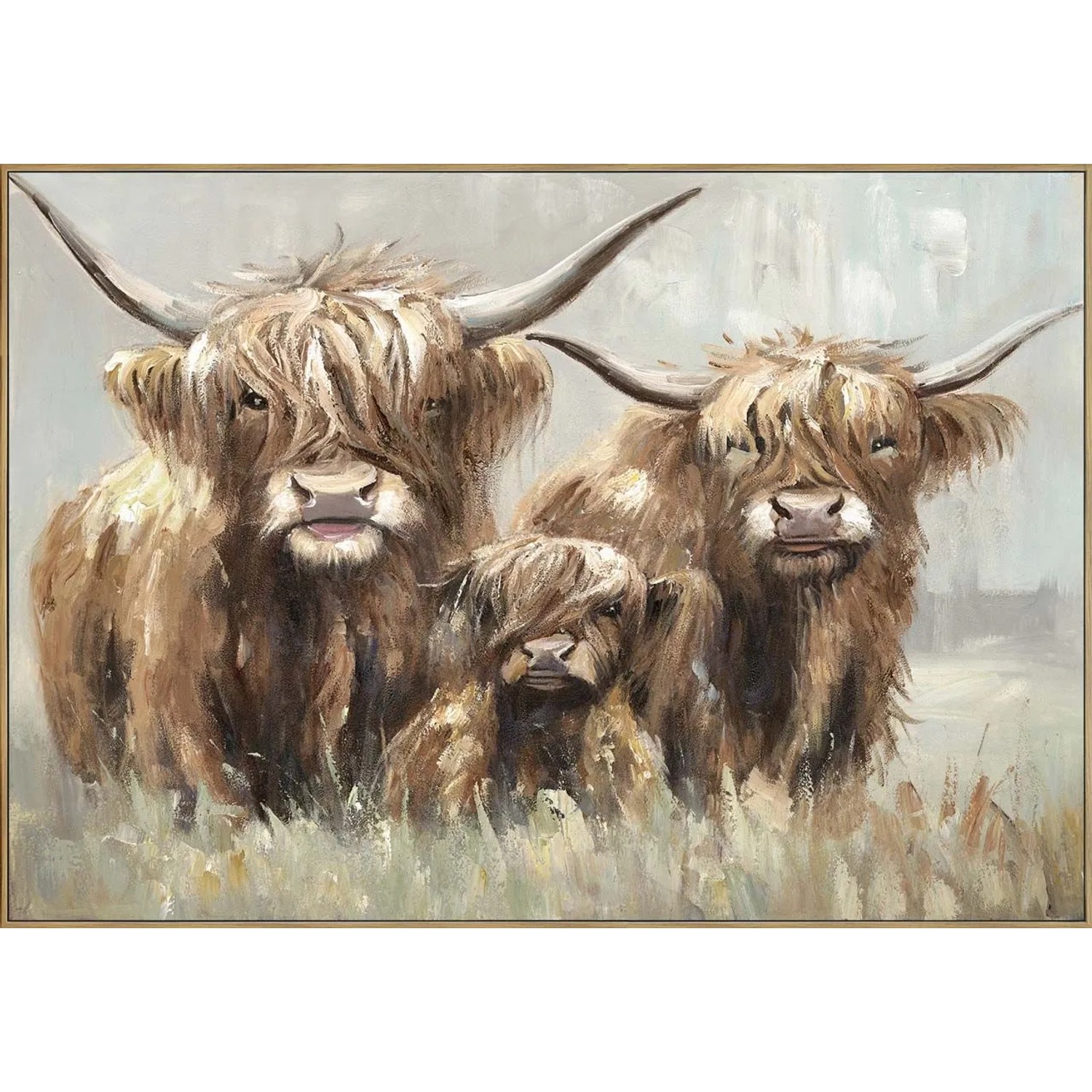 Art Universe Leinwandbild Three Cattles 70 x 100 cm