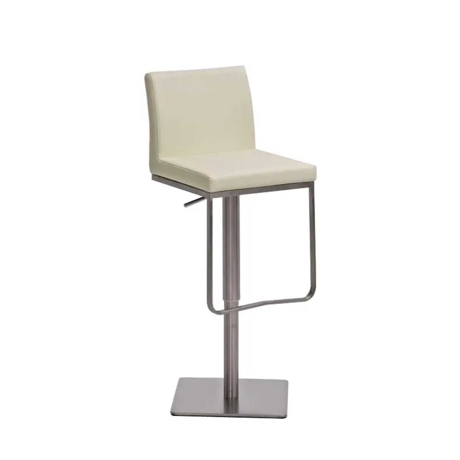 DELUKE Barhocker CARIN Kunstleder Creme 42x44x86cm Silber Barstuhl Höhenverstellbar Mit Lehne Drehbar Tresenhocker Trese...