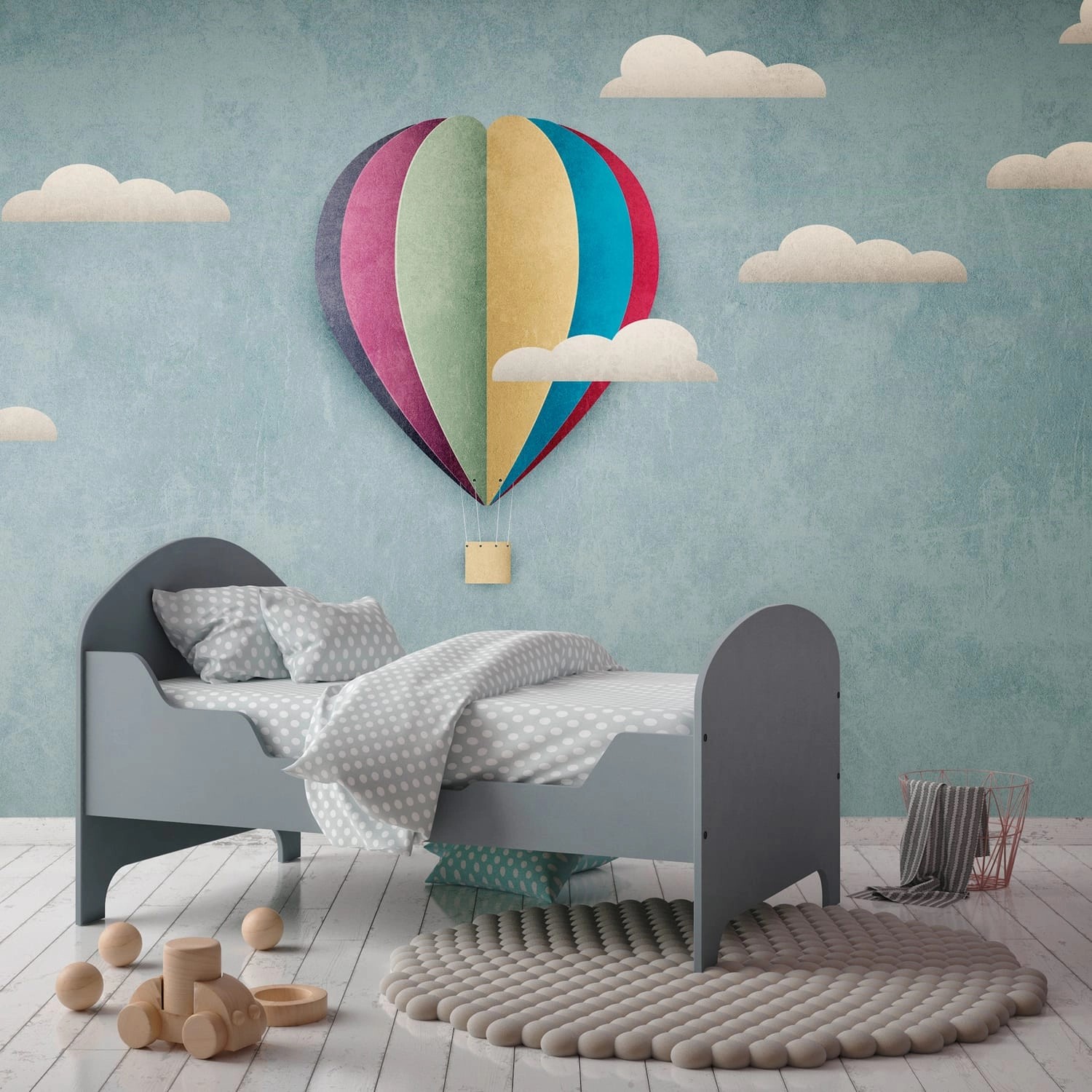 PROFHOME 383011-GU Fototapete Kindertapete Blau Weiß Rot Lila 3,71 m x 2,8 günstig online kaufen