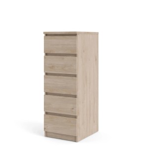 Ebuy24 Nada1 Kommode mit 5 Schubladen im Hickory-Dekor. Kommode für Schlafzimmer und Wohnzimmer.