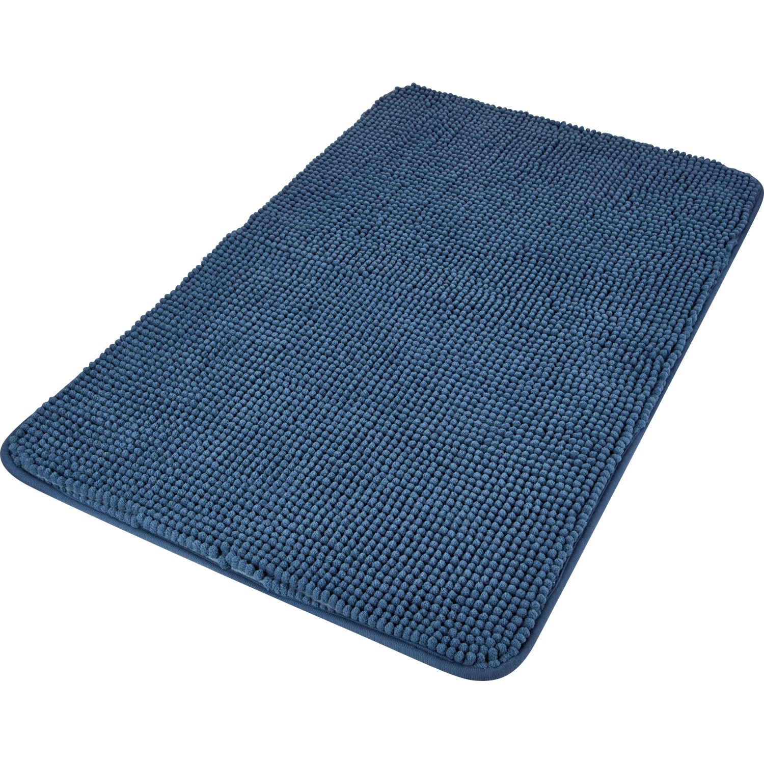 Dunkelblaue baliv Badematte (50x80 cm) aus Polyester mit Noppenstruktur.