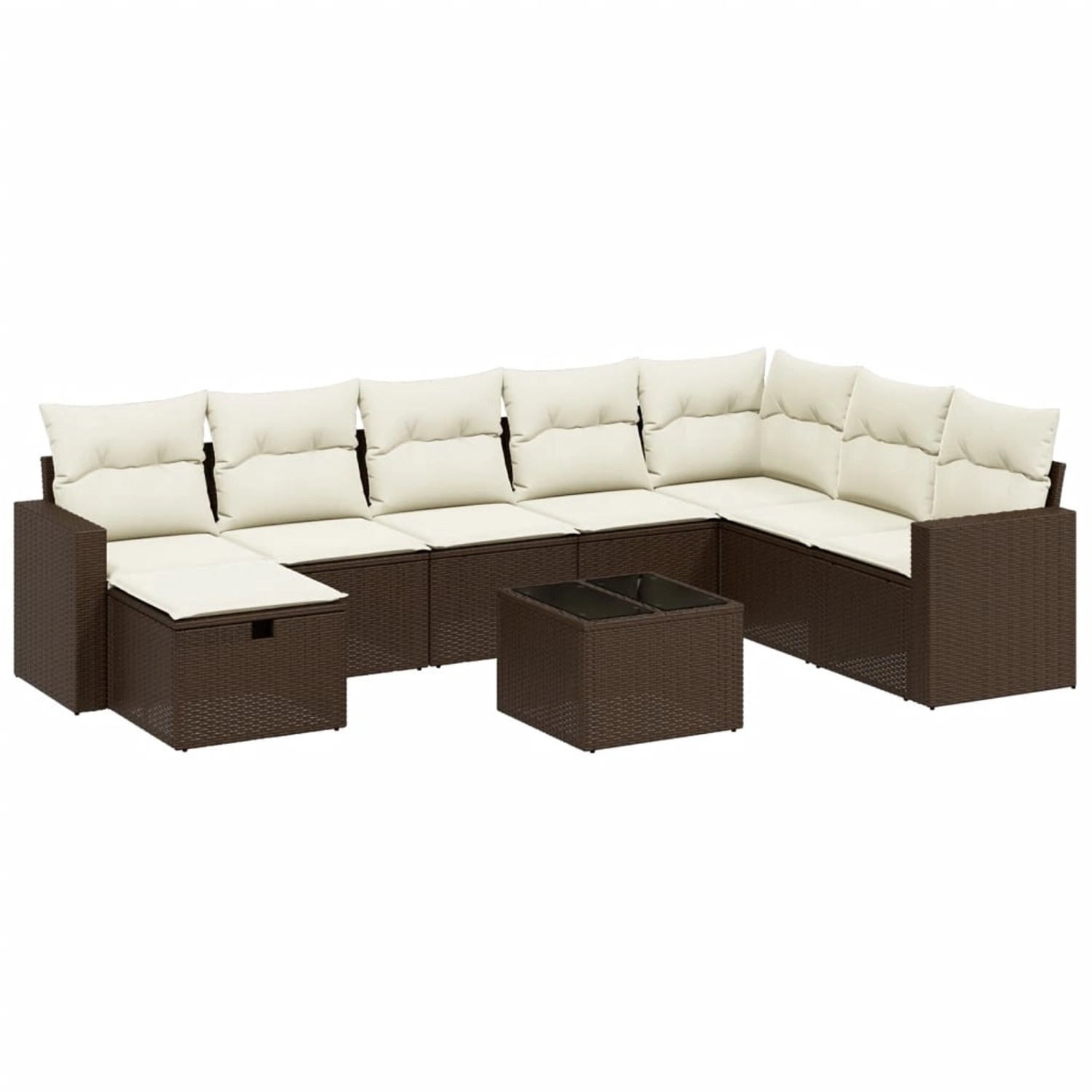 vidaXL 9-Tlg Garten-Sofagarnitur mit Kissen Braun Poly Rattan 3263599 günstig online kaufen