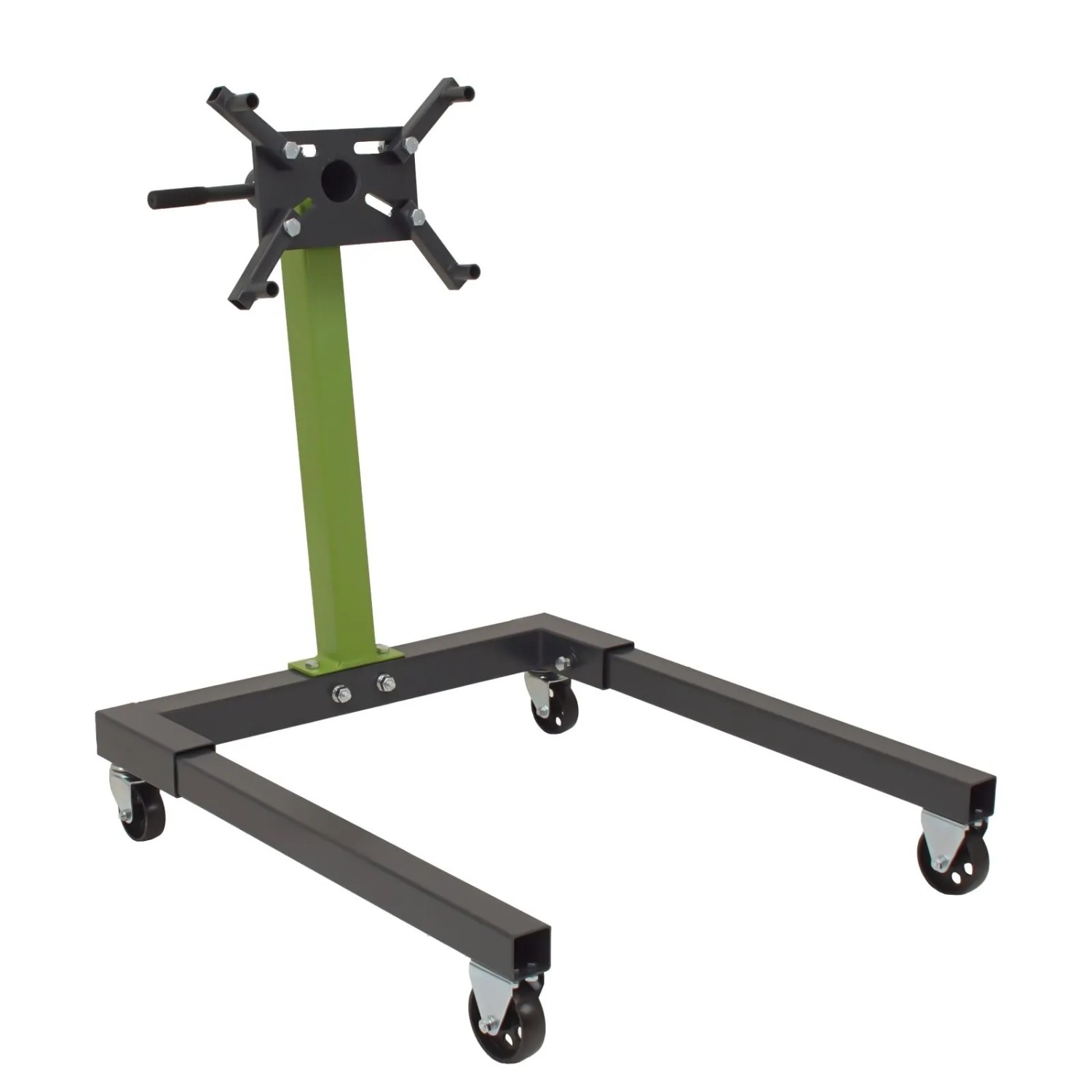 TRUTZHOLM Motorständer Stahl Tragkraft 550 kg 360° Montagekopf 4 Räder Mobil Grün