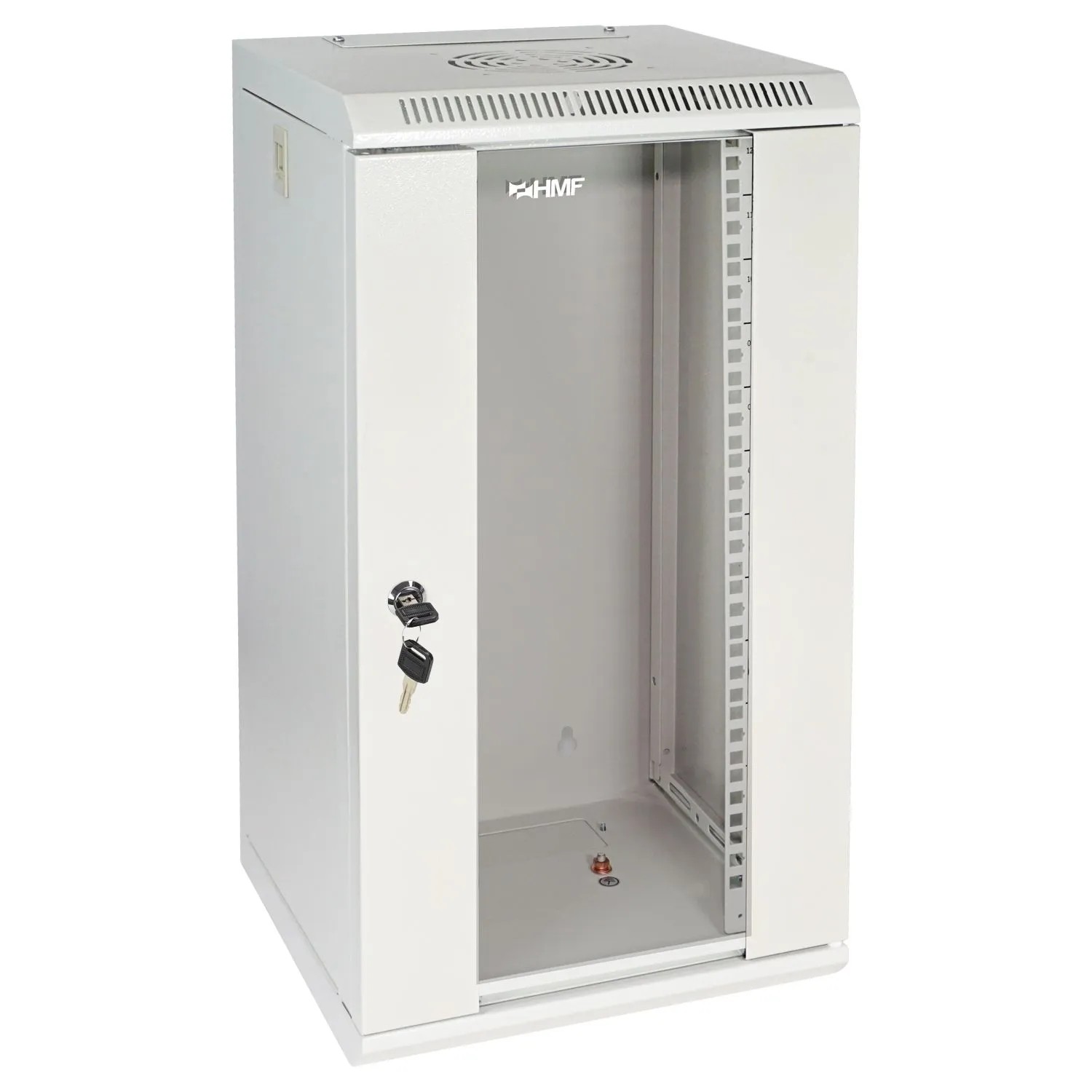 HMF 63312-07 Serverschrank Netzwerkschrank 12HE Wandgehäuse 10 Zoll Rack Lichtgrau