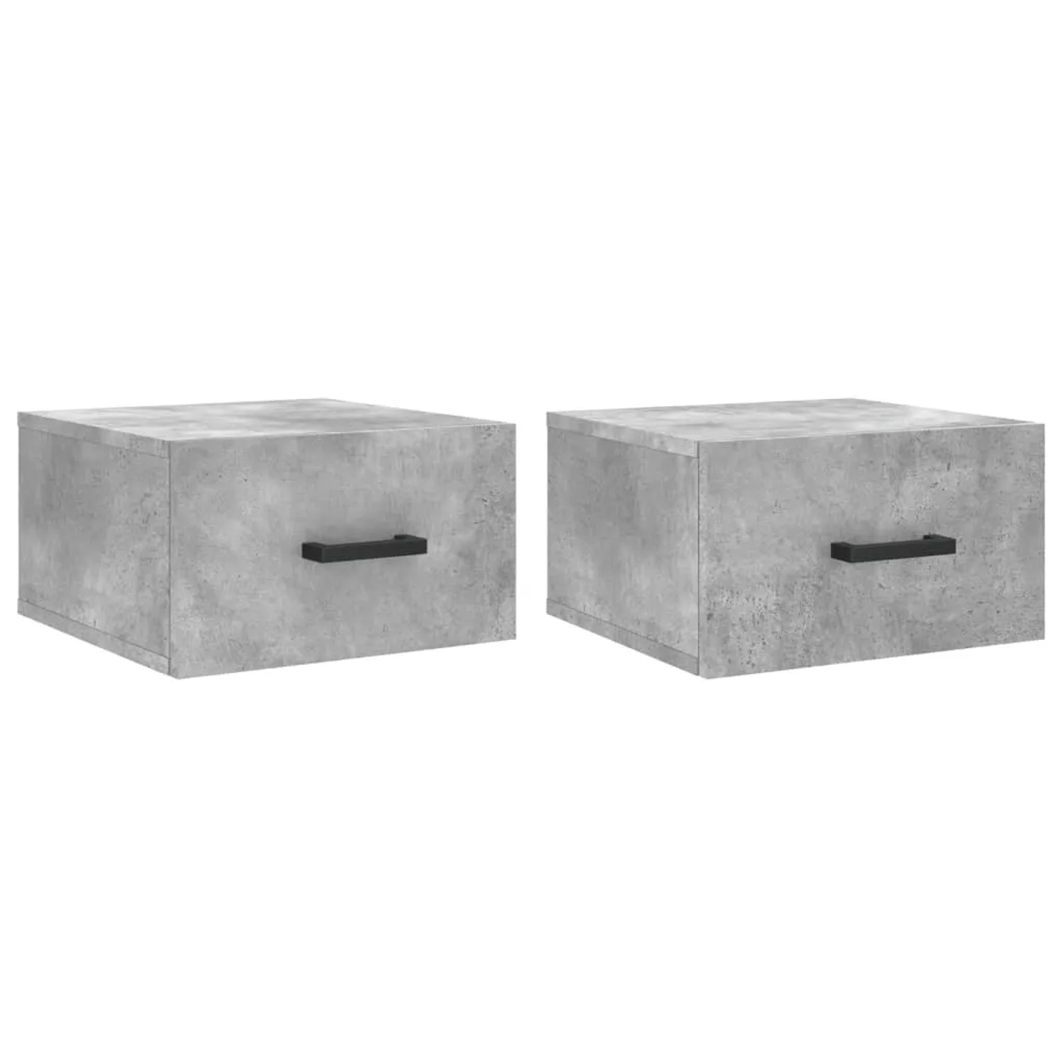 vidaXL Wand-Nachttische 2 Stk Betongrau 35x35x20 cm Modell 3