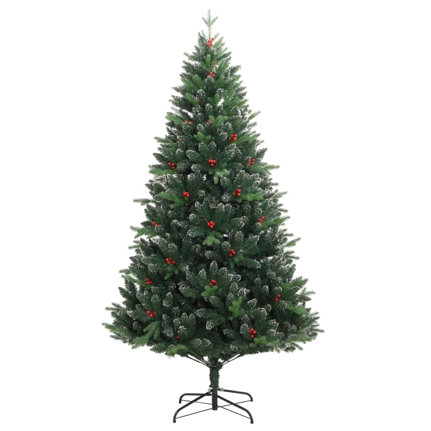 vidaXL Künstlicher Weihnachtsbaum Klappbar mit Roten Beeren 150 cm