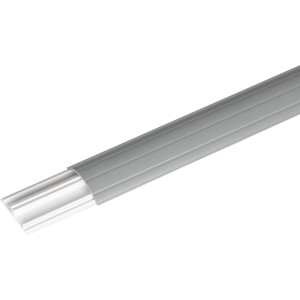 Grauer Fußbodenkanal, 50x12 mm, 2 m Länge. Kabelkanal für Wand- und Bodenmontage.