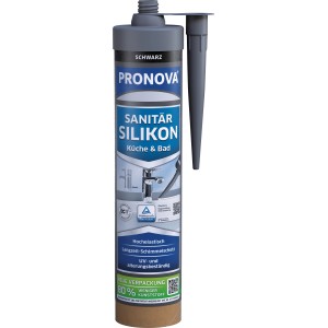 Pronova Sanitär-Silikon Eco 280ml, Schwarz. Silikon für Bad und Küche mit Schimmelschutz.