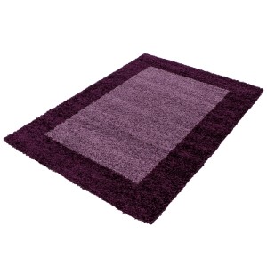 Ayyildiz Hochflorteppich Life 1503, violett, 160x230 cm. Flauschiger Shaggy-Teppich mit Bordüre.