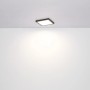 Quadratische, schwarze LED-Deckenleuchte Lasse von Globo, 217x217x17 mm. Moderne Deckenlampe mit einstellbarer Lichtfarbe.