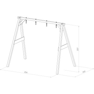 Axi 4-in-1 SportsFun Schaukelgestell braun mit Maßen 160x254x207 cm.