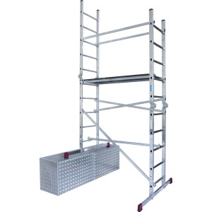 Krause Gelenkgerüst Corda mit 4 m Arbeitshöhe, flexibel einsetzbar als Gerüst oder Leiter.