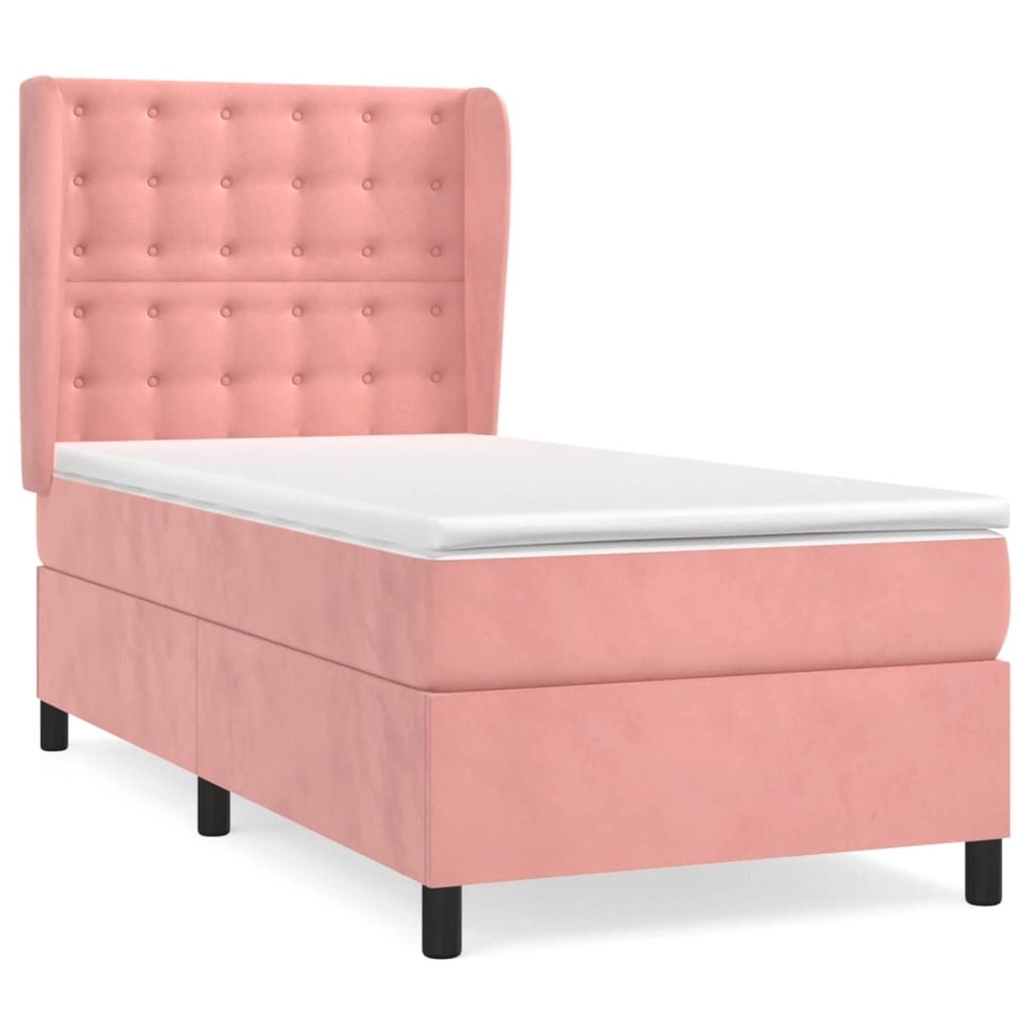 vidaXL Boxspringbett mit Matratze Rosa 90x200 cm Samt1383241 günstig online kaufen