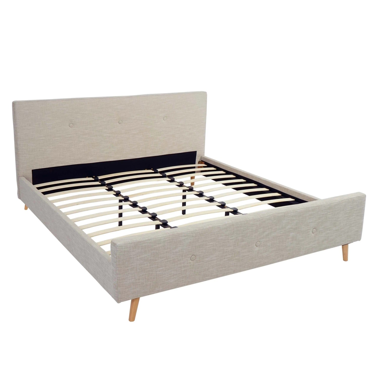 Mcw Polsterbett J98 Mit Lattenrost Massivholz 180x200cm Creme-Beige