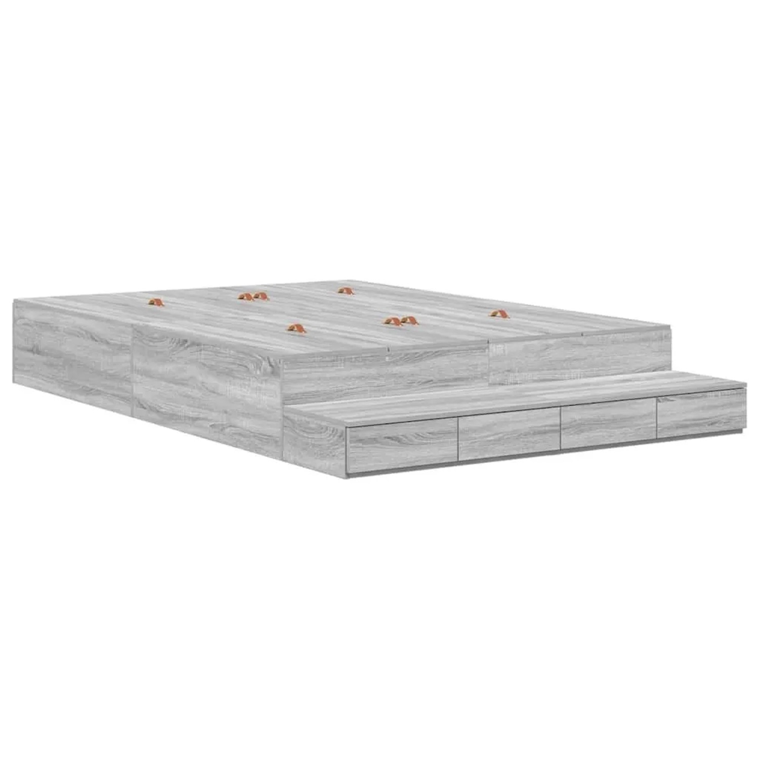 vidaXL Stauraumbett Grau Sonoma 150 cm Holzwerkstoff 3335650 günstig online kaufen