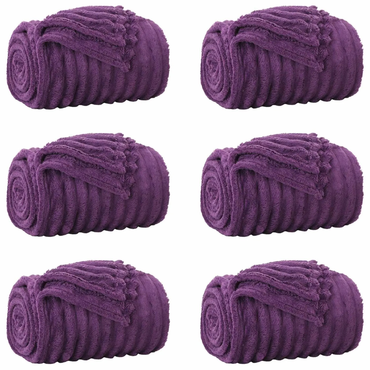 vidaXL Wohndecken 6 Stück Lila 240 x 220 cm Fleece 42016903