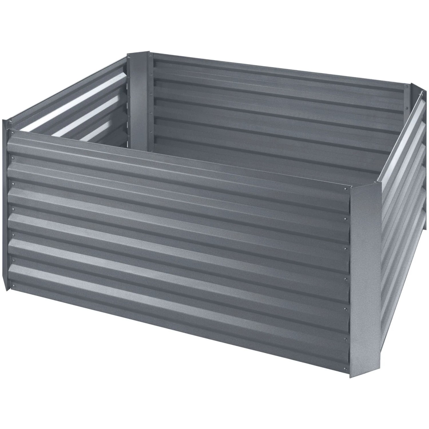 Tectake Hochbeet Salvia Aus Verzinktem Stahl Witterungsbeständig  120 x 90 x 57 cm Silber
