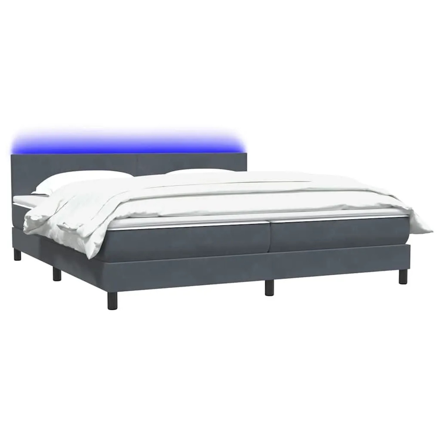 vidaXL Boxspringbett mit Matratze & LED Dunkelgrau 180x210 cm Samt 3316702 günstig online kaufen