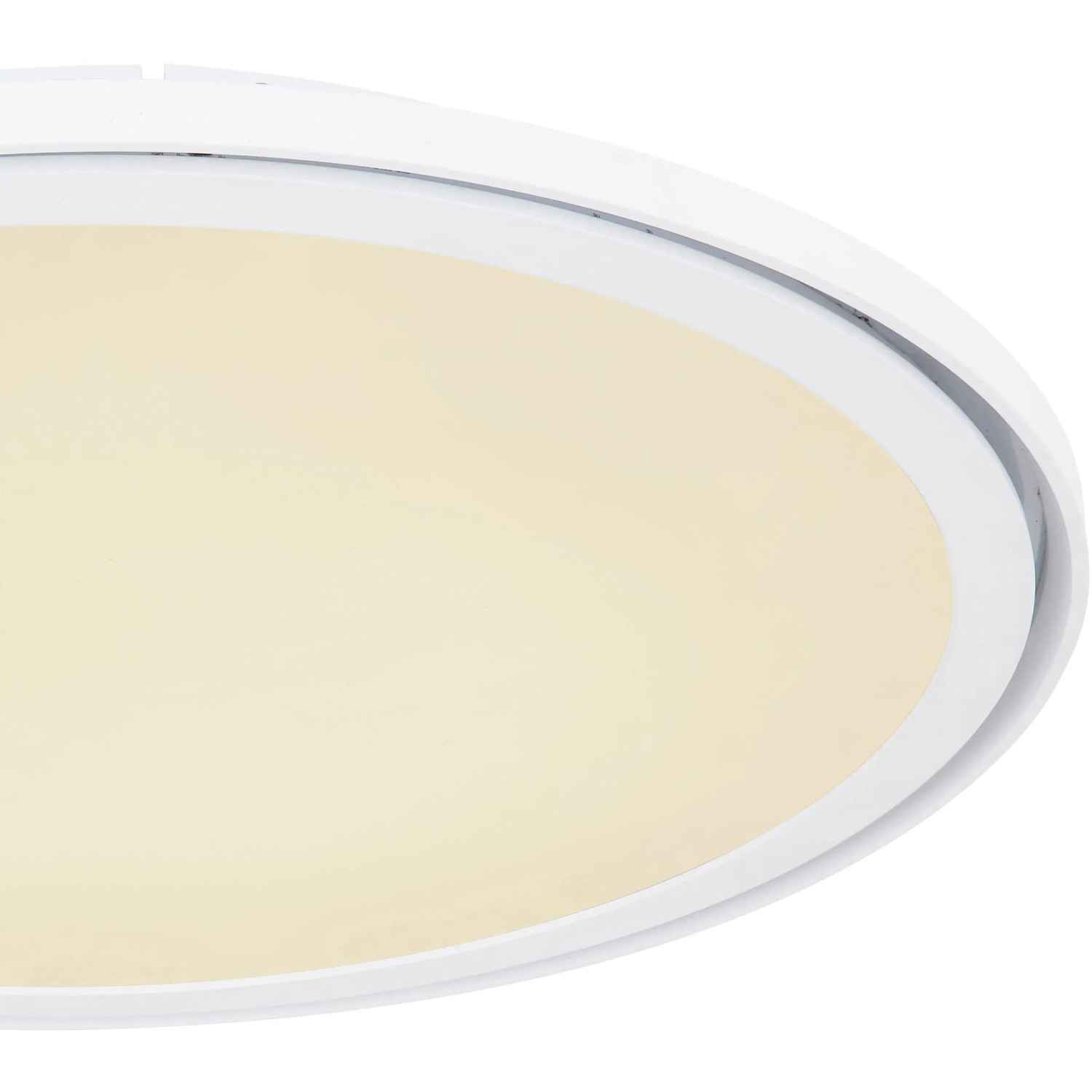 Weiße LED-Deckenleuchte Samu, Ø 50cm, aus Metall. Dimmbar und mit Farbwechsler.